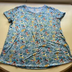 Disney 2019 Disney Parks Mickey and Friends Blue V-neck Shirt